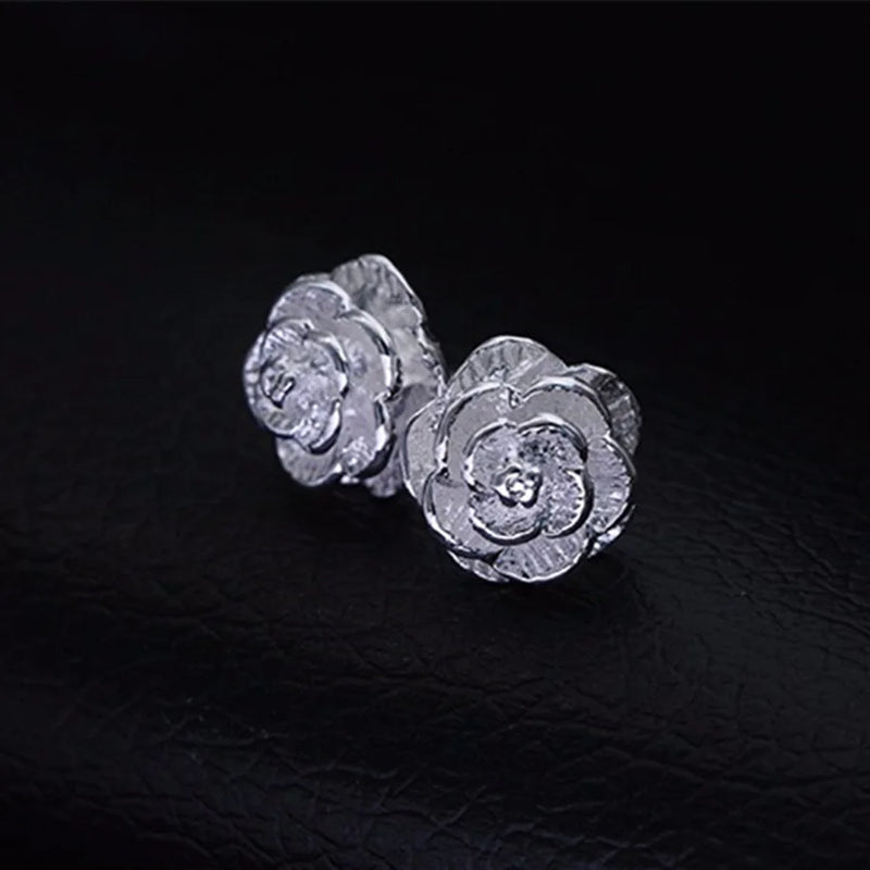 Conjunto Feminino Prata 925 - Colar, Pulseira e Brincos Florais