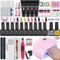Kit de Unhas em Gel com Lâmpada UV 36W + Broca Elétrica e 10 Esmaltes em Gel