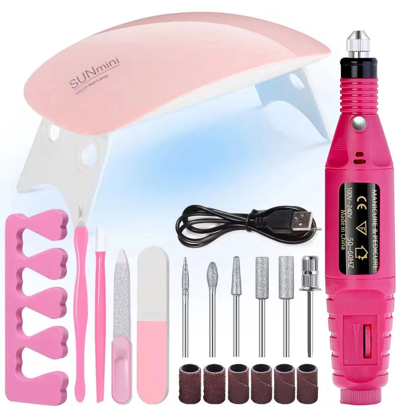 Kit Profissional de Unhas com Lixadeira Elétrica + Cabine LED UV