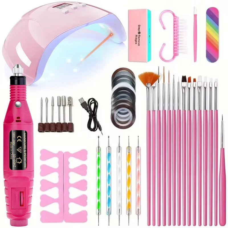 Kit Profissional de Unhas com Lixadeira Elétrica + Cabine LED UV