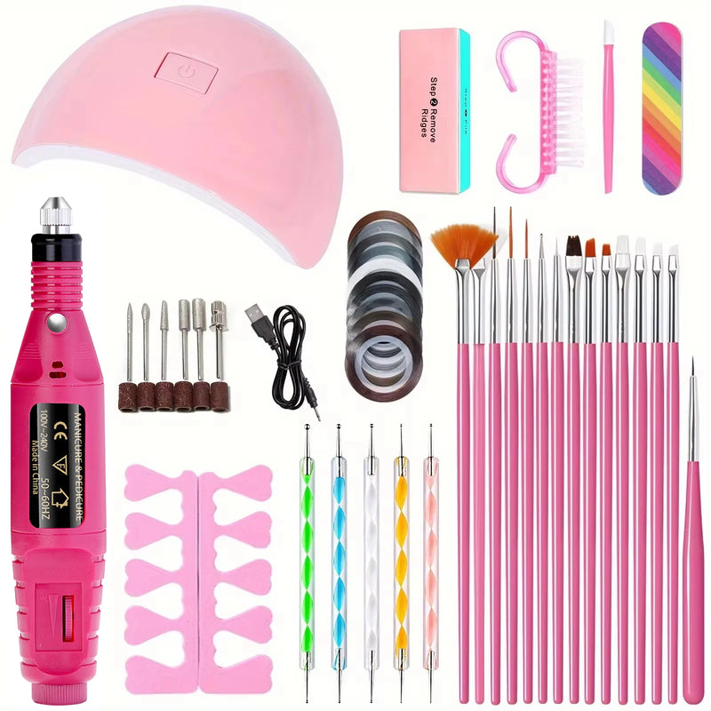 Kit Profissional de Unhas com Lixadeira Elétrica + Cabine LED UV