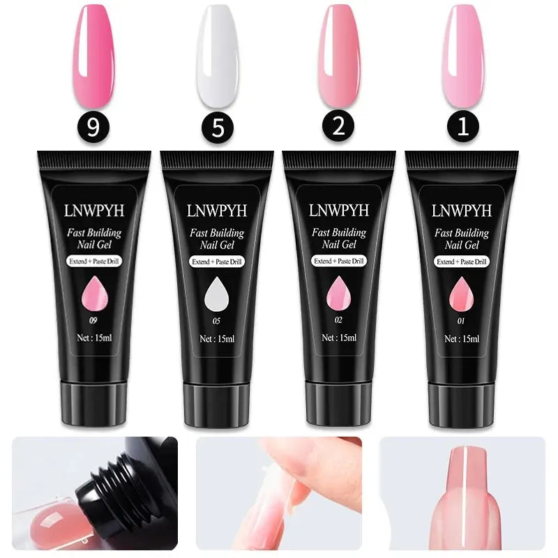 Kit de Unhas em Gel com Lâmpada UV 36W + Broca Elétrica e 10 Esmaltes em Gel